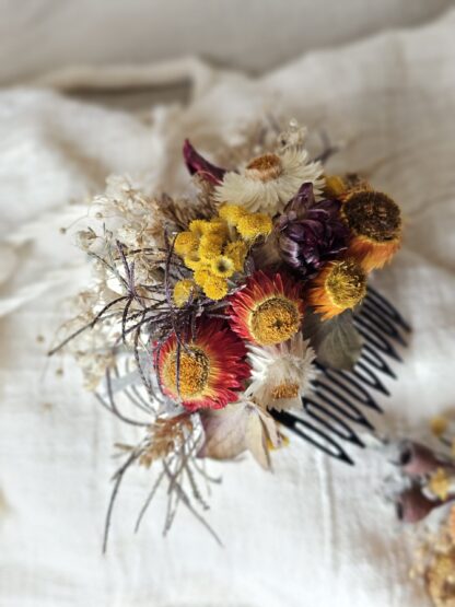 Sunset Bloom Dried Flower Hair Comb